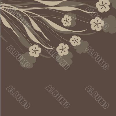 Vintage card with hand drawn flowers