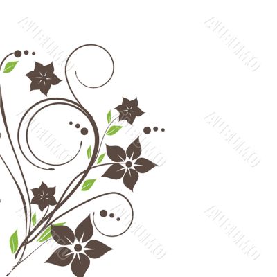 Vintage card with hand drawn flowers