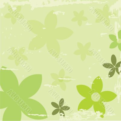 Vintage card with hand drawn flowers