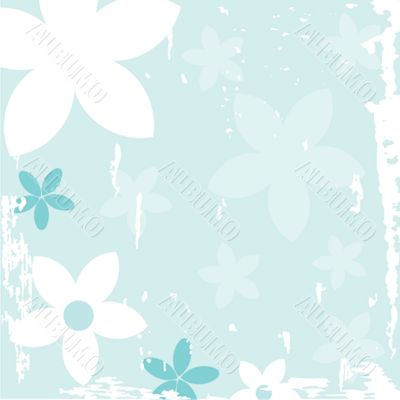 Vintage card with hand drawn flowers