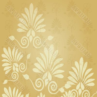 Vintage card with hand drawn flowers