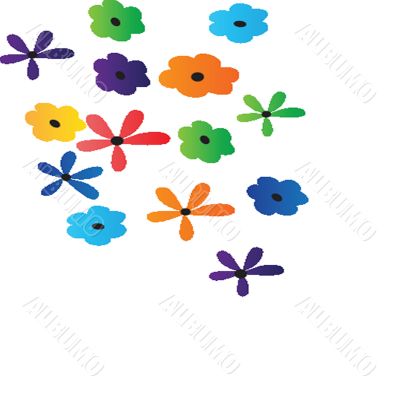 Vintage card with hand drawn flowers
