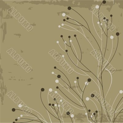 Vintage card with hand drawn flowers
