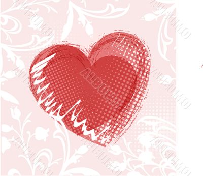 Cute vector background with vintage hearts