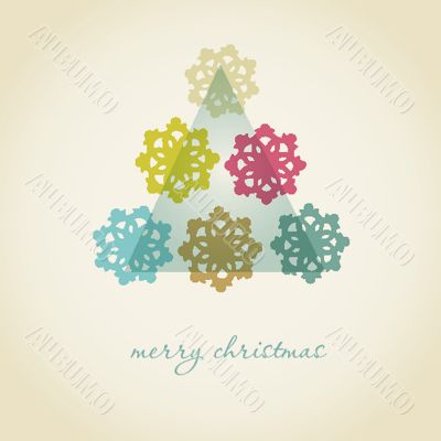 Christmas background with Christmas tree, vector illustration.