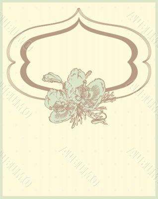 Vintage vector frame on  beautiful background