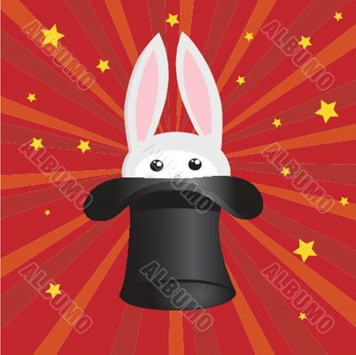 icon rabbit and magician hat