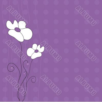 Vintage card with hand drawn flowers