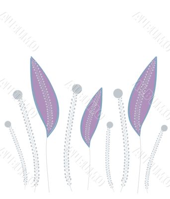Vintage card with hand drawn flowers