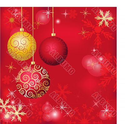 Christmas card with holiday elements.