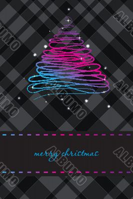 Christmas background with Christmas tree, vector illustration.