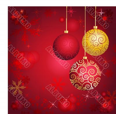Christmas card with holiday elements.