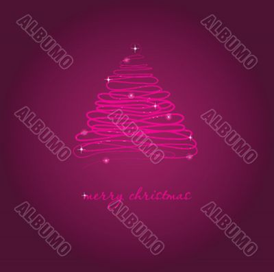 Christmas background with Christmas tree, vector illustration.