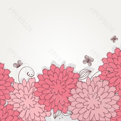 Floral card with butterflies