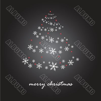 Christmas background with Christmas tree, vector illustration.