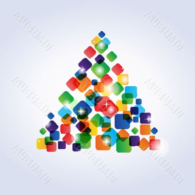 Christmas background with Christmas tree, vector illustration.