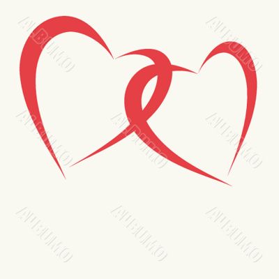 Cute vector background with vintage hearts