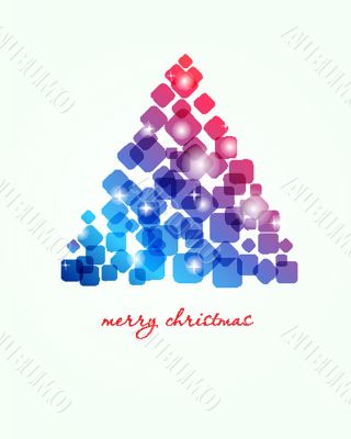 Christmas background with Christmas tree, vector illustration.