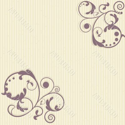 Vintage card with hand drawn flowers