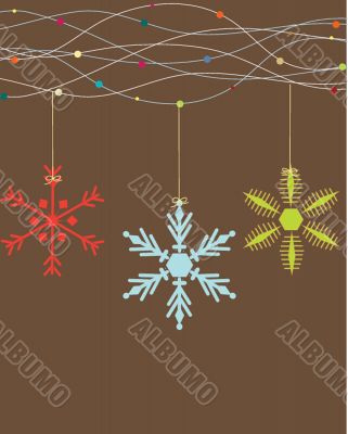 Christmas card with holiday elements.