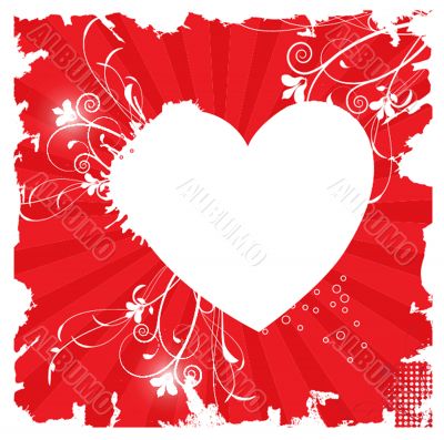 Cute vector background with vintage hearts