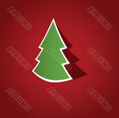 Christmas background with Christmas tree, vector illustration.