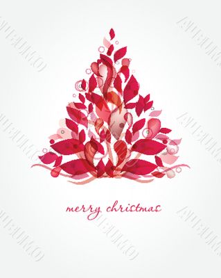 Christmas background with Christmas tree, vector illustration.