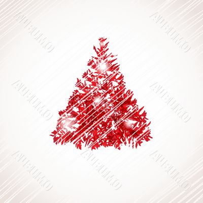 Christmas background with Christmas tree, vector illustration.