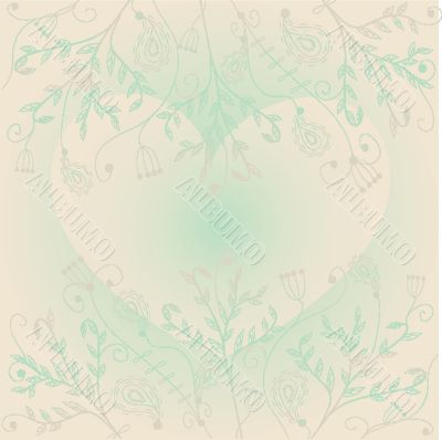Cute vector background with vintage hearts