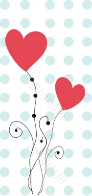 Cute vector background with vintage hearts