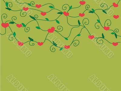 Cute vector background with vintage hearts