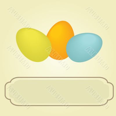 Easter card with two hand drawn eggs