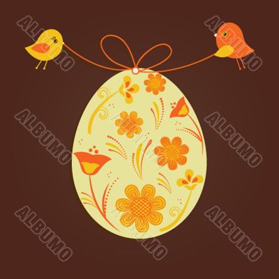 Easter card with two hand drawn eggs
