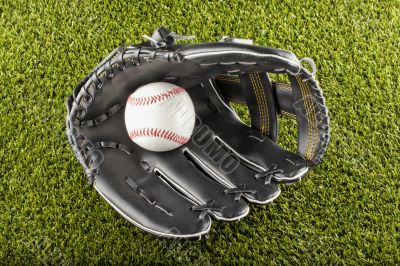 Baseball in glove
