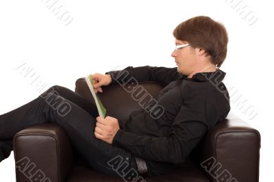 Man reading a book