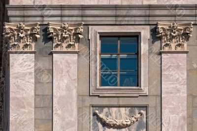 Windows with columns.