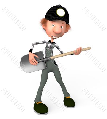 3d boy working.