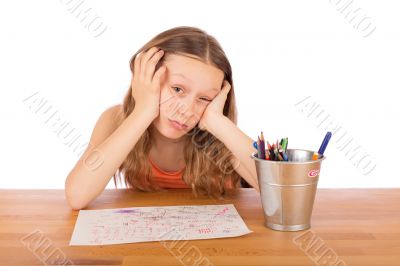 Sad child lack of ideas