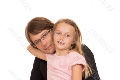 Portrait of father and her daughter