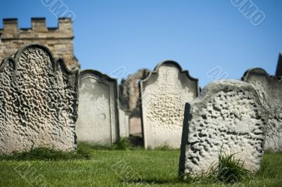 Old weathered gravestones