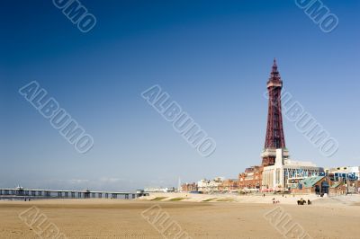 View of the beachfront at Blackpool