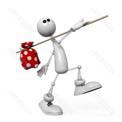 The 3D little man goes to a campaign.