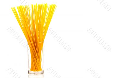 Bunch of spaghetti isolated on white background 