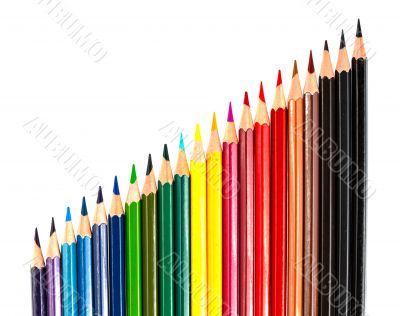 Colour pencils isolated on white background 