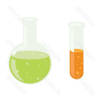 Chemistry laboratory bottles.