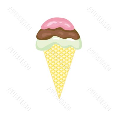 soft serve ice cream isolated on white background