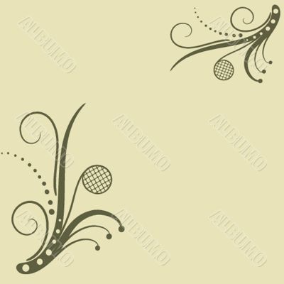 Vintage background, antique greeting card.