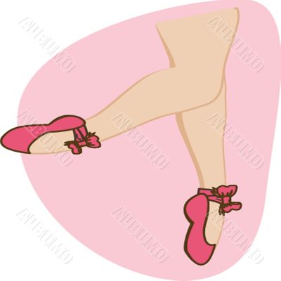 Female feet on pastel background