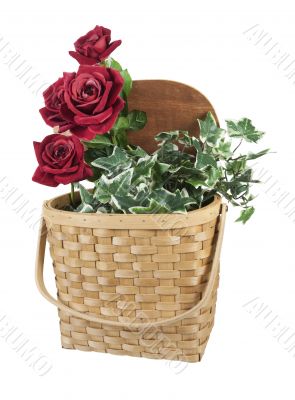 Basket Full of Red Roses