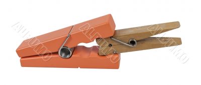 Clothespins Clamping Smaller Clothespin